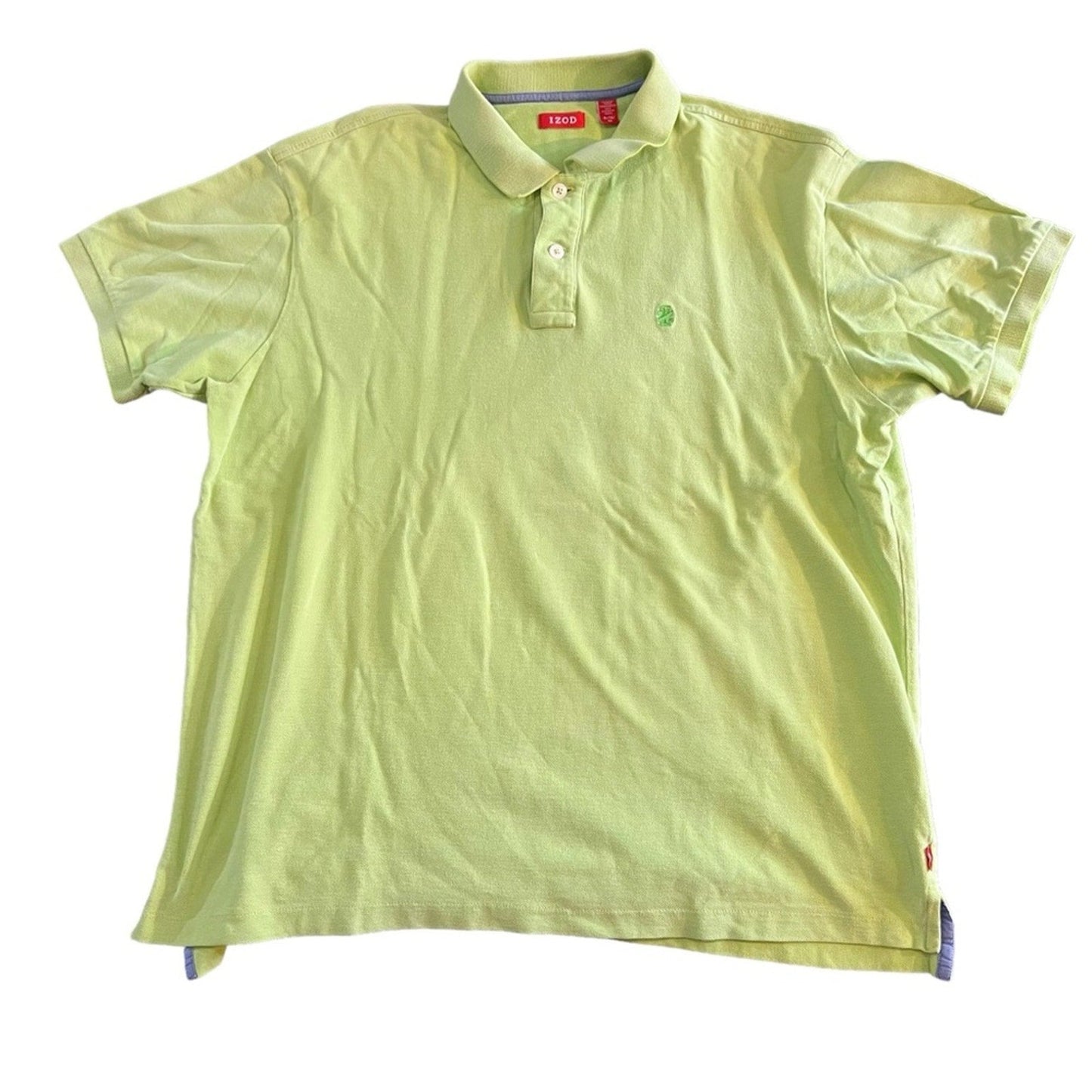 IZOD Polo Shirt Mens XL Lime Green Short Sleeve Golf Casual Solid