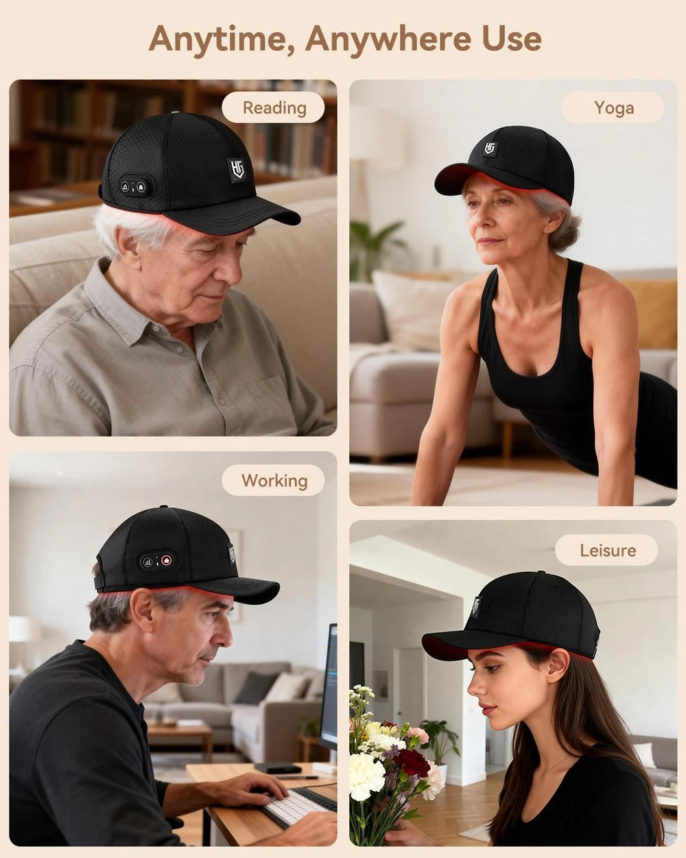 Cordless Red Light Therapy Baseball Hat