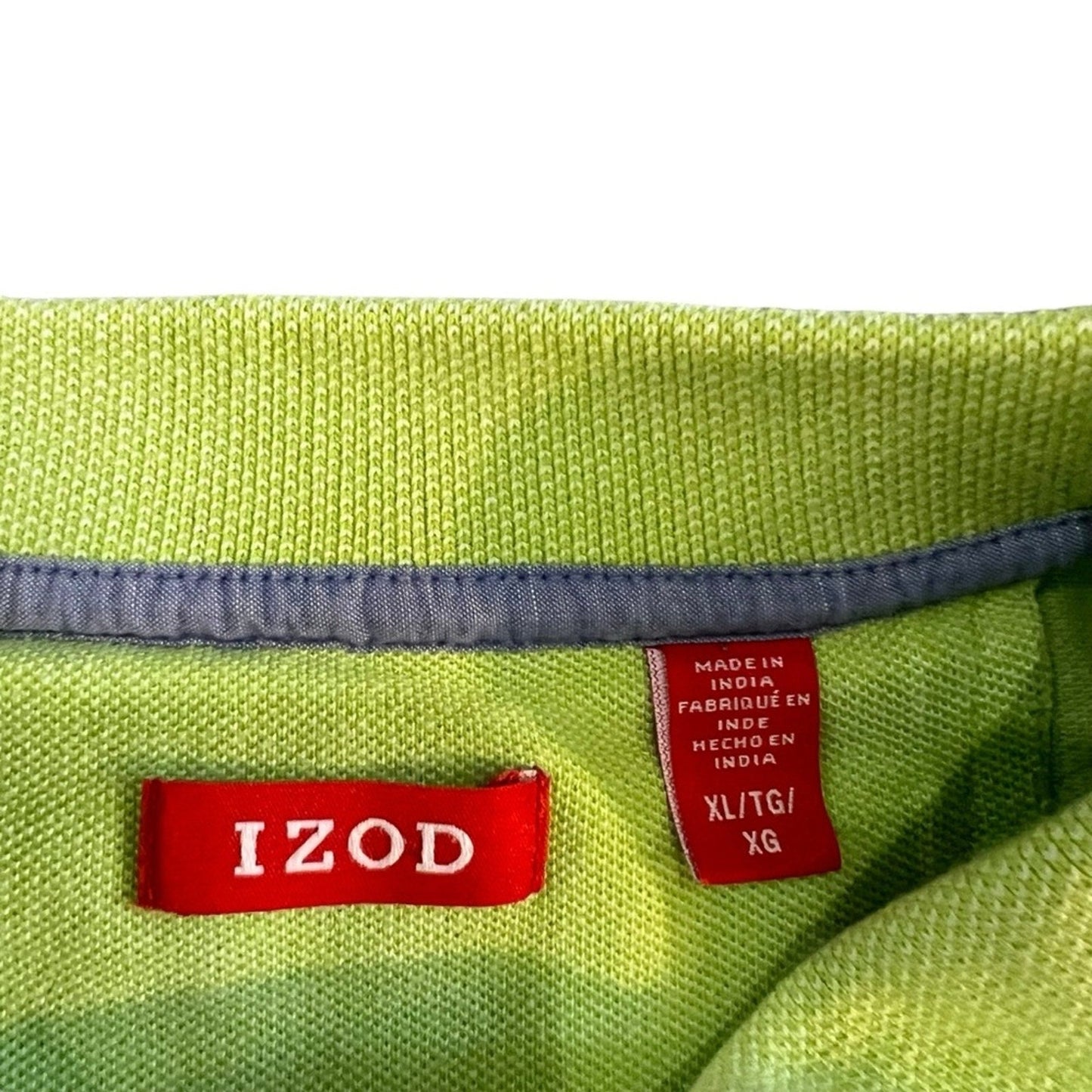 IZOD Polo Shirt Mens XL Lime Green Short Sleeve Golf Casual Solid