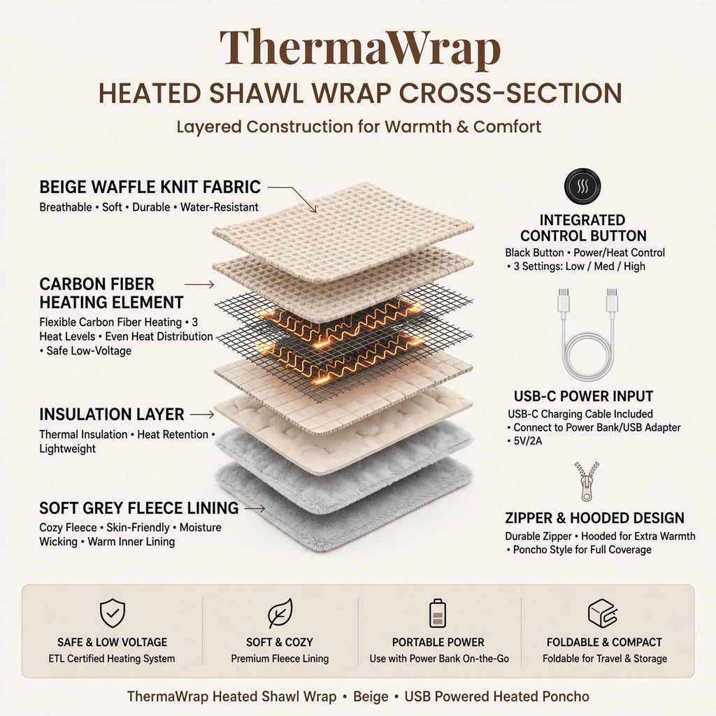 USB Heated Graphene Blanket with 3 Heat Settings